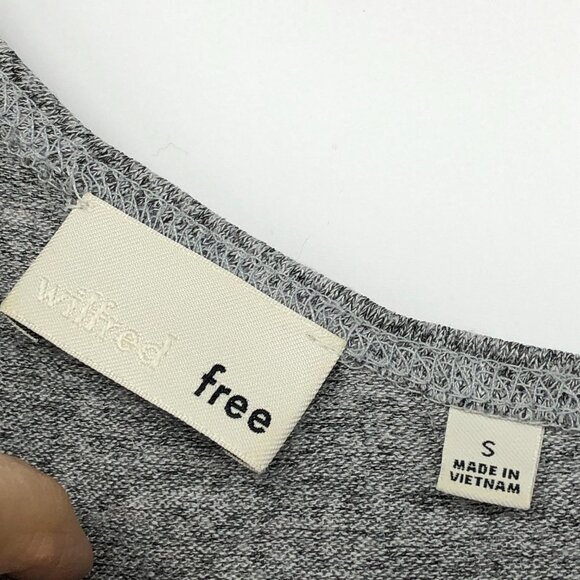 Aritzia Wilfred Free Grey Brinkley Dress Reposa Off One Shoulder Mini Dress S - Picture 4 of 16